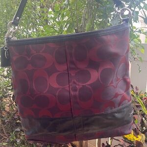 Coach Burgundy and Black Women's Bag
